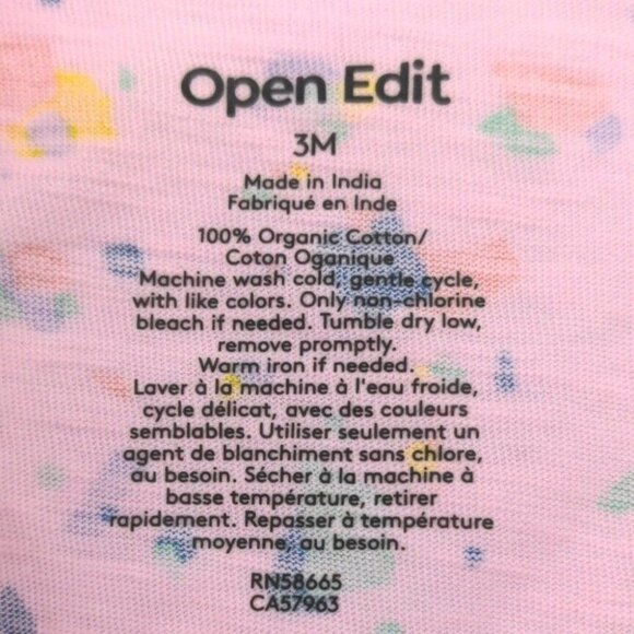 Open Edit Nordstrom Baby Clothes Romper 3 Months Pink Opal Terrazzo NEW - Picture 3 of 9